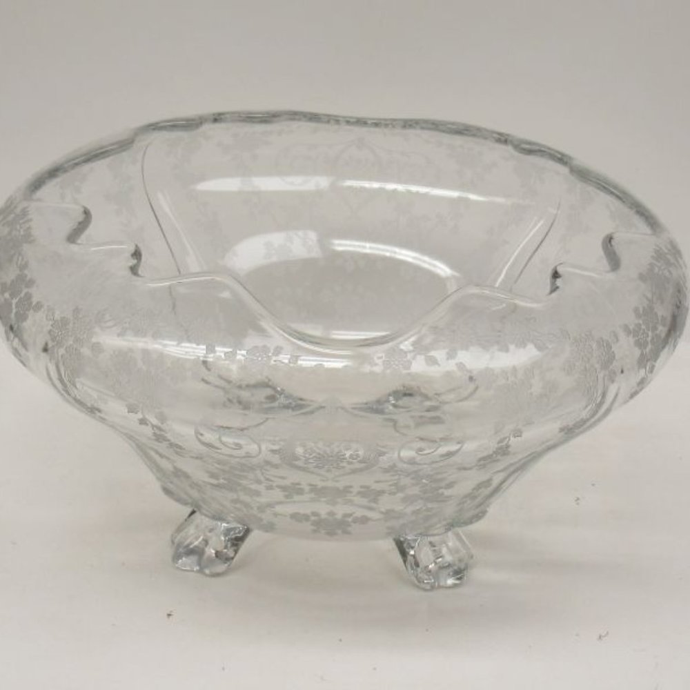 Cambridge Glass Crystal DIANE No. 3400/135 Four Footed Cupped Console Bowl